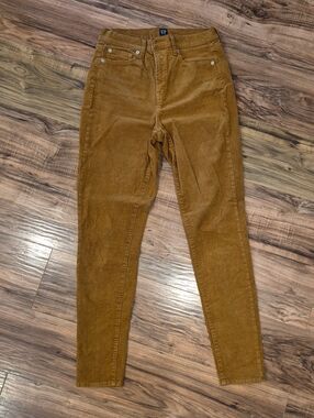 💥💙 GAP Mustard Brown Corduroy High-Rise Slim Pants